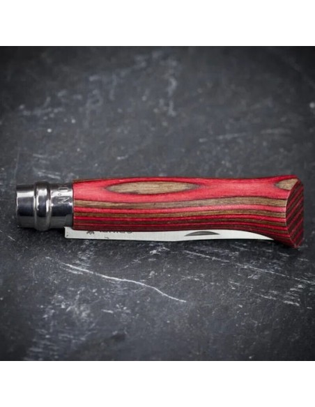 Σουγιάς Opinel Inox No8 Laminate Birch (Σημύδα) Κόκκινα Νερά