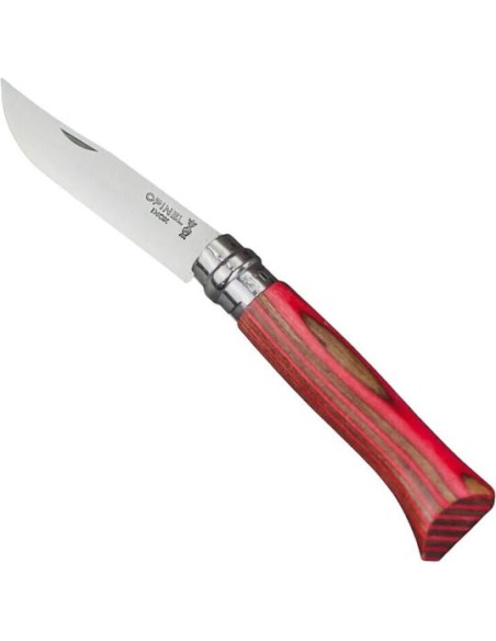 Σουγιάς Opinel Inox No8 Laminate Birch (Σημύδα) Κόκκινα Νερά